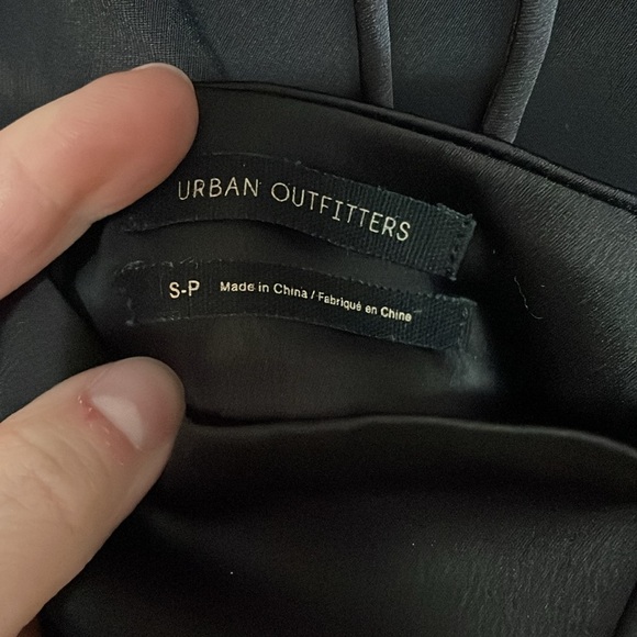 Urban Outfitters size SP Elegant Black Buttery Satin Backless Halter Mini Dress - Picture 2 of 9
